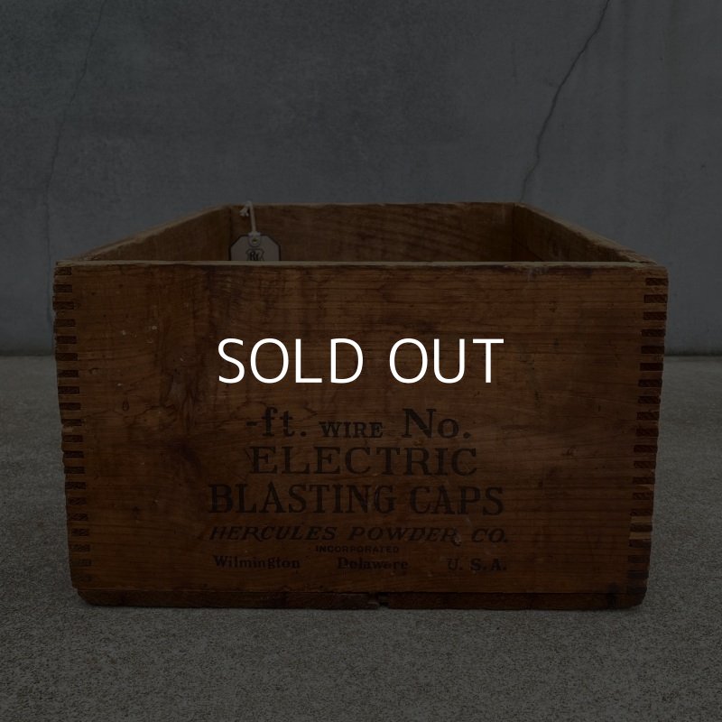 画像5: VINTAGE ANTIQUE HERCULES WOOD CRATE WOOD BOX ヴィンテージ アンティーク ウッドボックス 木箱 アメリカ / インダストリアル 収納 店舗什器 USA (2)