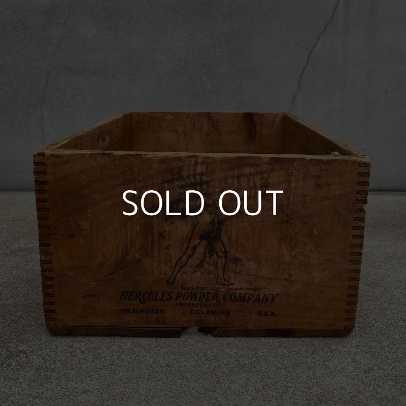 画像4: VINTAGE ANTIQUE HERCULES WOOD CRATE WOOD BOX ヴィンテージ アンティーク ウッドボックス 木箱 アメリカ / インダストリアル 収納 店舗什器 USA (2)