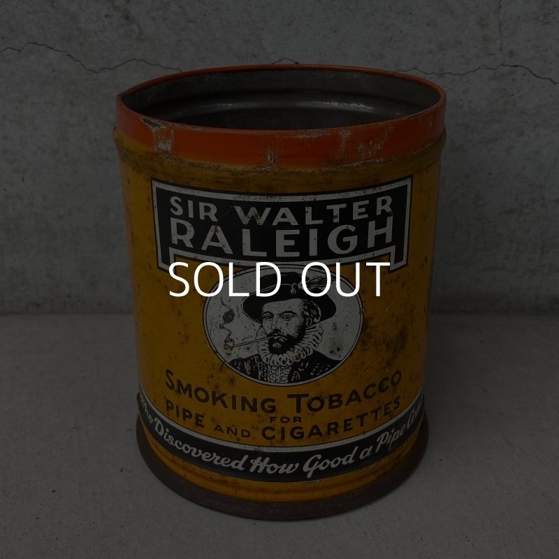 画像8: VINTAGE ANTIQUE SIR WALTER RALEIGH TOBACCO TIN CAN ヴィンテージ アンティーク 煙草 ティン 缶 アメリカ / アドバタイジング たばこ入れ 小物入れ 収納 雑貨 黄色 USA 