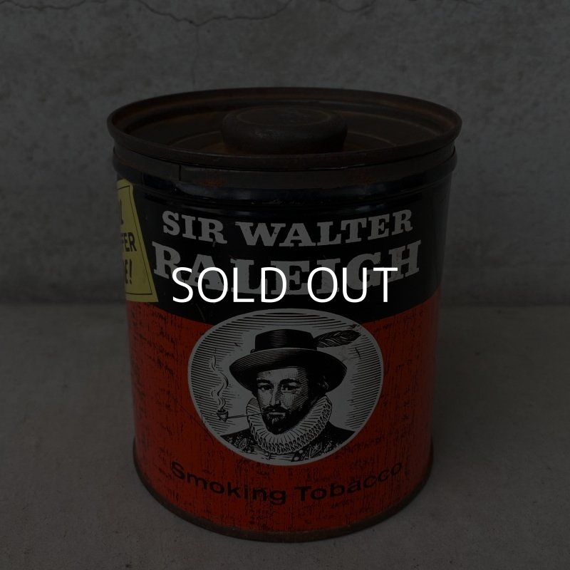 画像1: VINTAGE ANTIQUE SIR WALTER RALEIGH TOBACCO TIN CAN ヴィンテージ アンティーク 煙草 ティン 缶 アメリカ / アドバタイジング  たばこ入れ 小物入れ 収納 雑貨 USA 