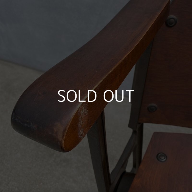 画像7: VINTAGE ANTIQUE THEATER CHAIR ヴィンテージ アンティーク シアターチェア アメリカ / 椅子 シアターベンチ 家具 木製 映画館 2連 店舗 什器 USA