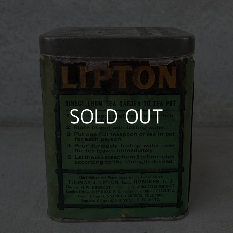 画像3: VINTAGE ANTIQUE LIPTON'S TEA TIN CAN ヴィンテージ アンティーク リプトン ティン 缶 アメリカ / アドバタイジング インテリア キッチン カフェ 小物入れ 収納 雑貨 USA