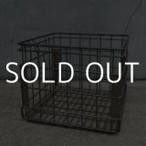 VINTAGE ANTIQUE  WIRE BASKET ヴィンテージ ワイヤーバスケット メタルボックス  / アメリカ インダストリアル ガレージ アイアン かご 収納 什器 USA