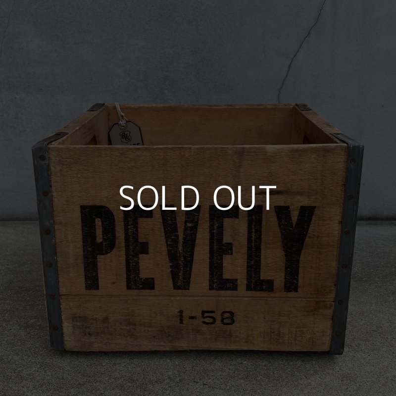画像3: VINTAGE ANTIQUE PEVELY WOOD CRATE WOOD BOX ヴィンテージ アンティーク ウッドボックス 木箱 アメリカ / インダストリアル 運搬用 収納 店舗什器 USA (2)