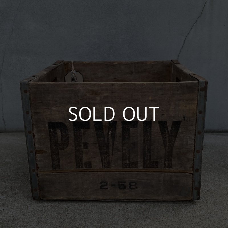 画像3: VINTAGE ANTIQUE PEVELY WOOD CRATE WOOD BOX ヴィンテージ アンティーク ウッドボックス 木箱 アメリカ / インダストリアル 運搬用 収納 店舗什器 USA (1)