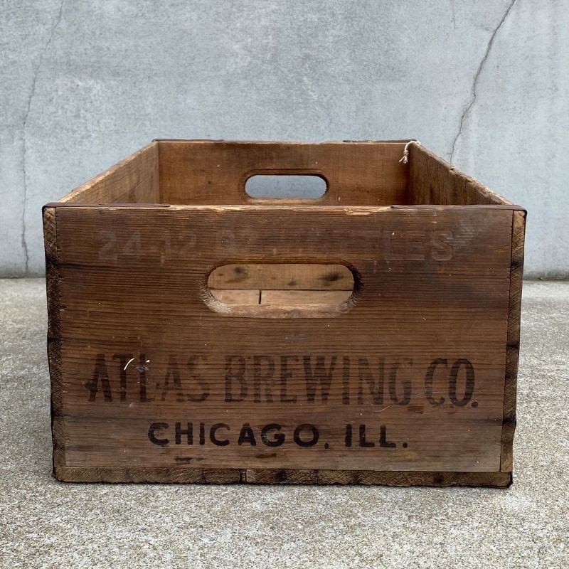 画像5: VINTAGE ANTIQUE ATLAS BREWING CO. WOOD CRATE WOOD BOX ヴィンテージ アンティーク ウッドボックス 木箱 アメリカ / インダストリアル 運搬用 収納 店舗什器 USA