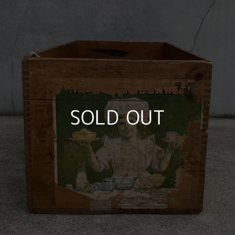 画像4: VINTAGE ANTIQUE JUNKET WOOD CRATE WOOD BOX ヴィンテージ アンティーク ウッドボックス 木箱 アメリカ / ディスプレイ アイスクリーム 運搬用 収納 店舗什器 USA 