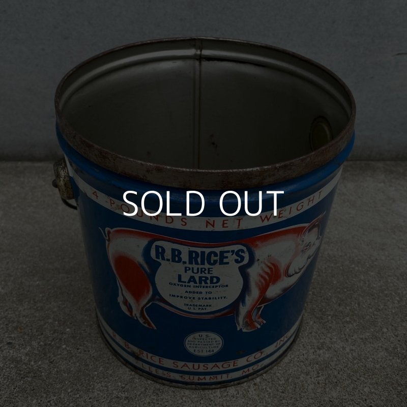 画像8: VINTAGE ANTIQUE R.B.RICE'S LARD CAN ヴィンテージ アンティーク ラード TIN缶 / アメリカ インダストリアル アドバタイジング コレクタブル 小物入れ USA