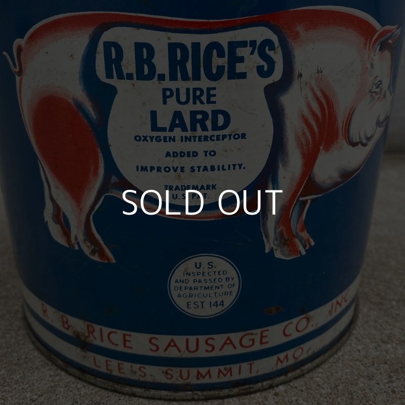 画像9: VINTAGE ANTIQUE R.B.RICE'S LARD CAN ヴィンテージ アンティーク ラード TIN缶 / アメリカ インダストリアル アドバタイジング コレクタブル 小物入れ USA