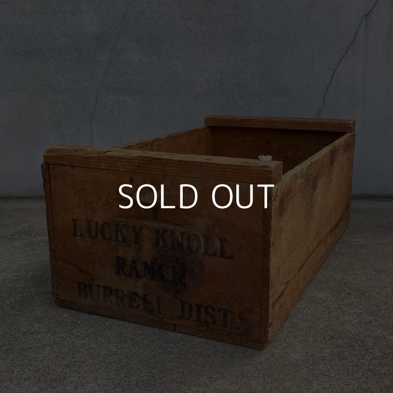 画像1: VINTAGE ANTIQUE WOOD CRATE WOOD BOX LUCKY KNOLL ヴィンテージ アンティーク ウッドボックス 木箱 アメリカ / ディスプレイ 運搬用 収納 店舗什器 USA 