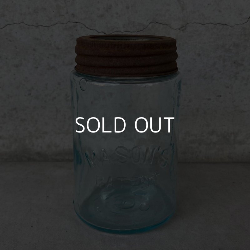 画像1: VINTAGE ANTIQUE MASON'S PATENT JAR ヴィンテージ アンティーク メイソン ジャー ガラス 瓶 アメリカ / 保存容器 雑貨 USA