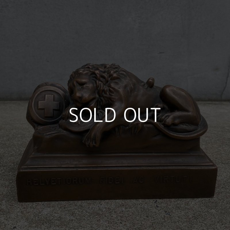 画像6: VINTAGE ANTIQUE BOOKEND HELVETIORUM FIDEI AC VIRTUTI ヴィンテージ アンティーク ブックエンド 瀕死のライオン像 / スイス ルツェルン オブジェ ディスプレイ 店舗備品