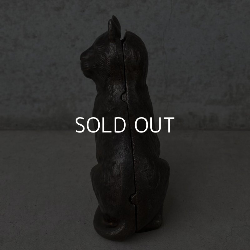 画像4: VINTAGE ANTIQUE COINBANK PIGGY BANK CAT ヴィンテージ アンティーク 貯金箱 コインバンク 猫 アメリカ / コレクタブル オブジェ ネコ 動物 鋳物 USA