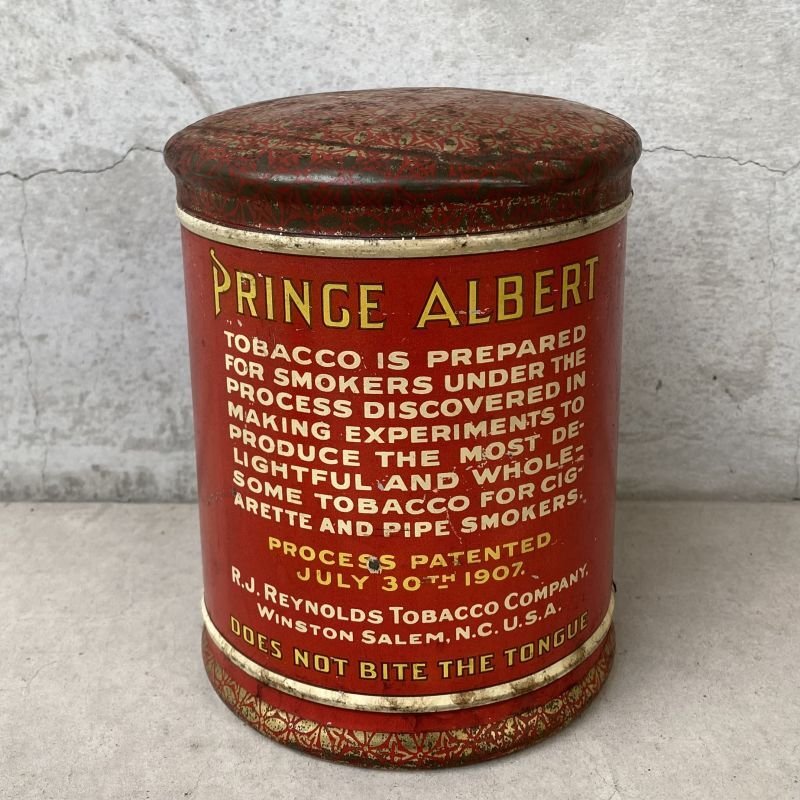 画像2: VINTAGE ANTIQUE PRINCE ALBERT TOBACCO TIN CAN ヴィンテージ アンティーク 煙草 ティン 缶 アメリカ / アドバタイジング たばこ入れ 小物入れ 収納 ノベルティー 雑貨 USA (4)