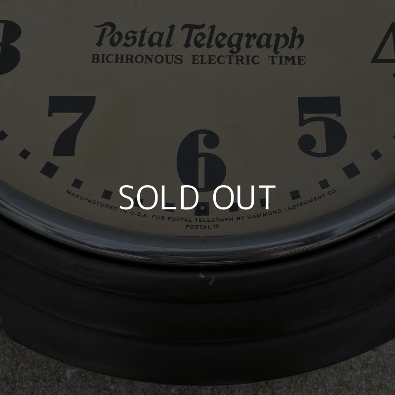画像8: VINTAGE ANTIQUE POSTAL TELEGRAH WALL CLOCK ヴィンテージ アンティーク ポスタルテレグラフ ハモンドクロック ウォールクロック 壁掛け時計 アメリカ / インダストリアル 郵便局 黒色 店舗什器 USA (1)