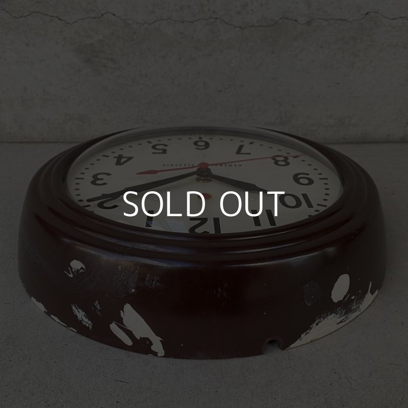 画像4: VINTAGE ANTIQUE GENERAL ELECTRIC WALL CLOCK ヴィンテージ アンティーク ゼネラルエレクトリック ウォールクロック 壁掛け時計 アメリカ / インダストリアル スクールクロック ブラウン 茶色 小 店舗什器 USA 