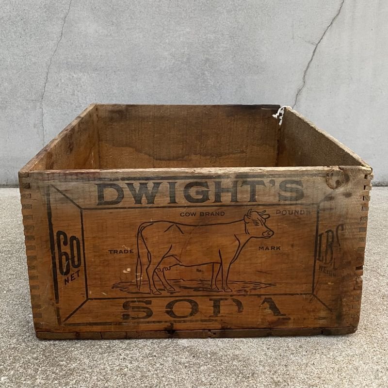 画像2: VINTAGE ANTIQUE CHURCH&DWIGHT CO. WOOD BOX ヴィンテージ アンティーク ウッドボックス 木箱 アメリカ / ケース 牛 収納 店舗什器 USA 