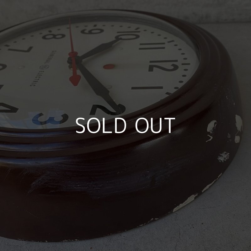 画像8: VINTAGE ANTIQUE GENERAL ELECTRIC WALL CLOCK ヴィンテージ アンティーク ゼネラルエレクトリック ウォールクロック 壁掛け時計 アメリカ / インダストリアル スクールクロック ブラウン 茶色 小 店舗什器 USA 