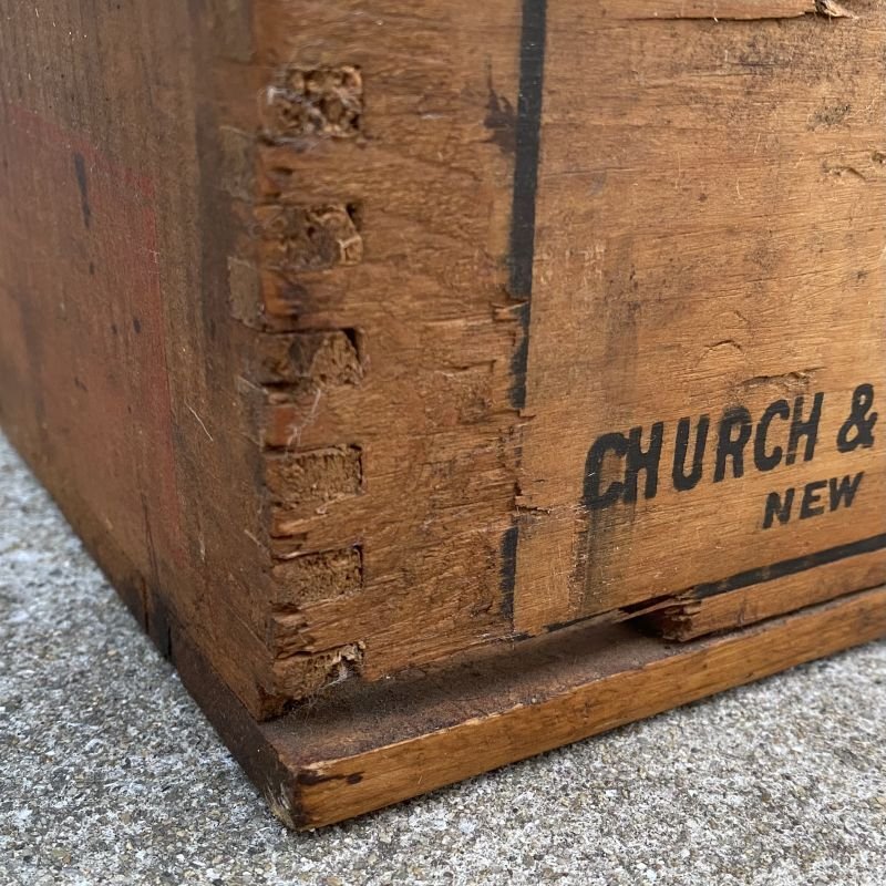 画像9: VINTAGE ANTIQUE CHURCH&DWIGHT CO. WOOD BOX ヴィンテージ アンティーク ウッドボックス 木箱 アメリカ / ケース 牛 収納 店舗什器 USA 