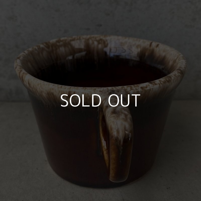 画像4: VINTAGE ANTIQUE HULL COFFEEMUG MUGCUP ヴィンテージ アンティーク コーヒーマグ マグカップ ハル ブラウン 茶色 陶器 / アメリカ 珈琲 食器 USA (2)