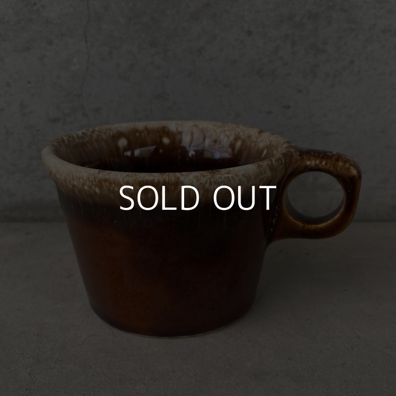 画像1: VINTAGE ANTIQUE HULL COFFEEMUG MUGCUP ヴィンテージ アンティーク コーヒーマグ マグカップ ハル ブラウン 茶色 陶器 / アメリカ 珈琲 食器 USA (4)