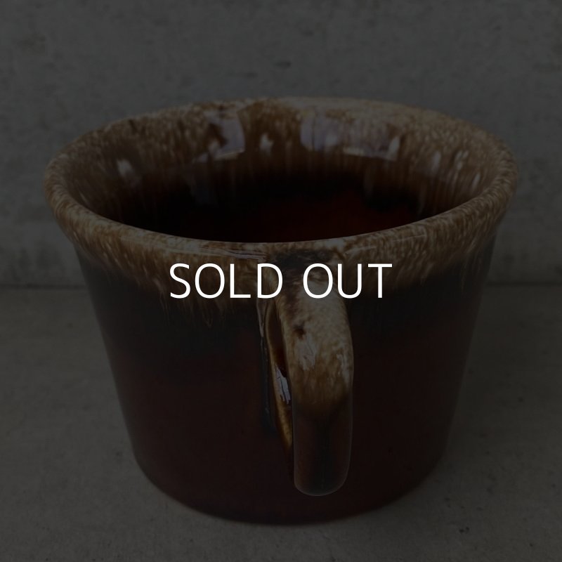 画像4: VINTAGE ANTIQUE HULL COFFEEMUG MUGCUP ヴィンテージ アンティーク コーヒーマグ マグカップ ハル ブラウン 茶色 陶器 / アメリカ 珈琲 食器 USA (1)