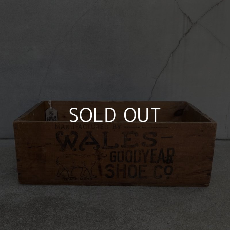 画像3: VINTAGE ANTIQUE WALES GOODYEAR SHOE CO. WOODEN BOX ヴィンテージ アンティーク グッドイヤー ウッドボックス 木箱 アメリカ / ケース 靴 収納 店舗什器 USA 