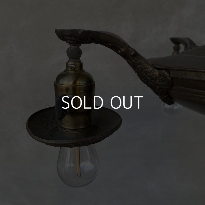 画像4: VINTAGE ANTIQUE ヴィンテージ アンティーク シャンデリア 吊り下げライト アメリカ / 4灯 ライト ペンダントライト ブラス 真鍮 天井照明 USA