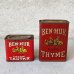 画像2: VINTAGE ANTIQUE BEN HUR TIN CAN ヴィンテージ アンティーク 缶 / アメリカ パウダー カフェ キッチン ブリキ セット オブジェ 小物入れ 雑貨  USA  (2)