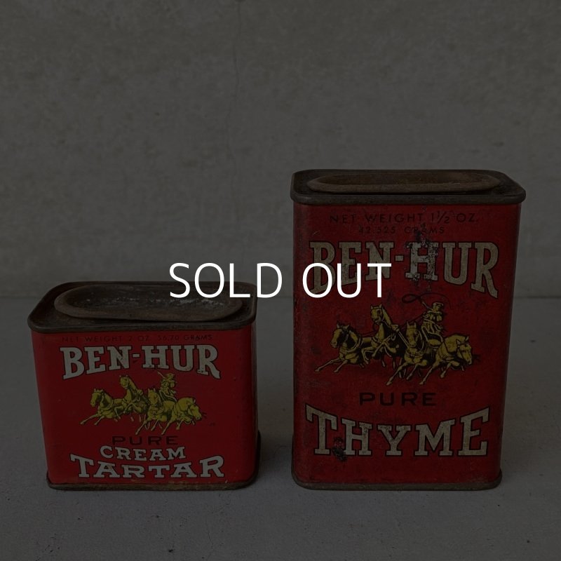 画像3: VINTAGE ANTIQUE BEN HUR TIN CAN ヴィンテージ アンティーク 缶 / アメリカ パウダー カフェ キッチン ブリキ セット オブジェ 小物入れ 雑貨  USA 