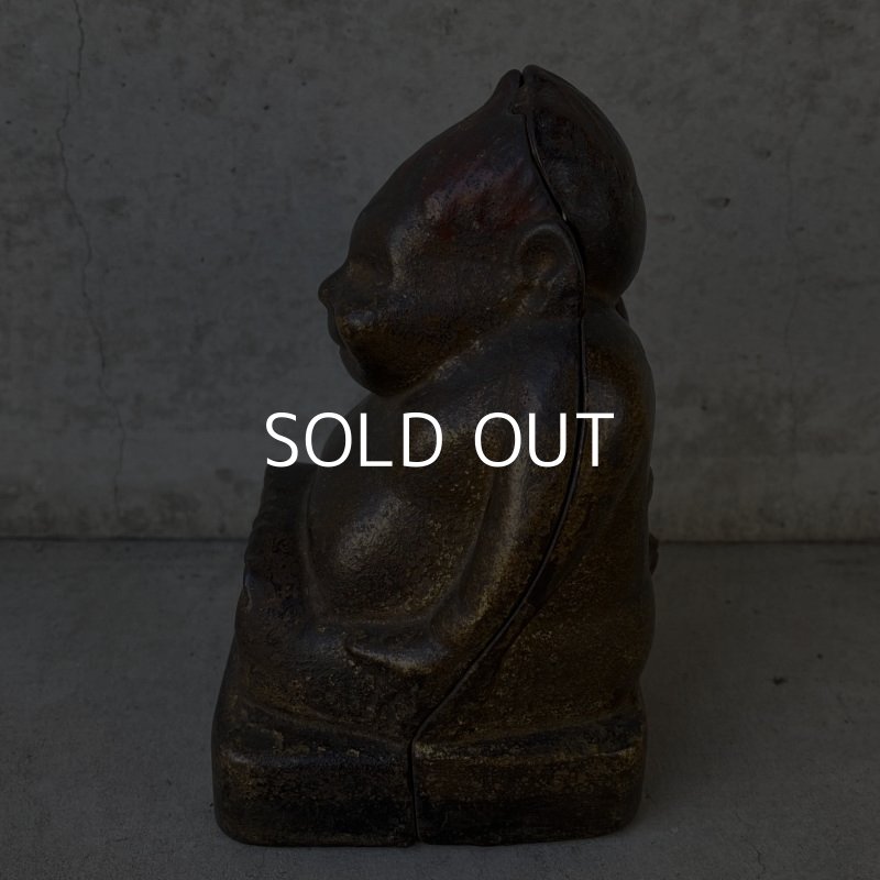 画像4: VINTAGE ANTIQUE BILLIKEN ヴィンテージ アンティーク ビリケン コインバンク / アメリカ コレクタブル 貯金箱 オブジェ 鋳物 (2)