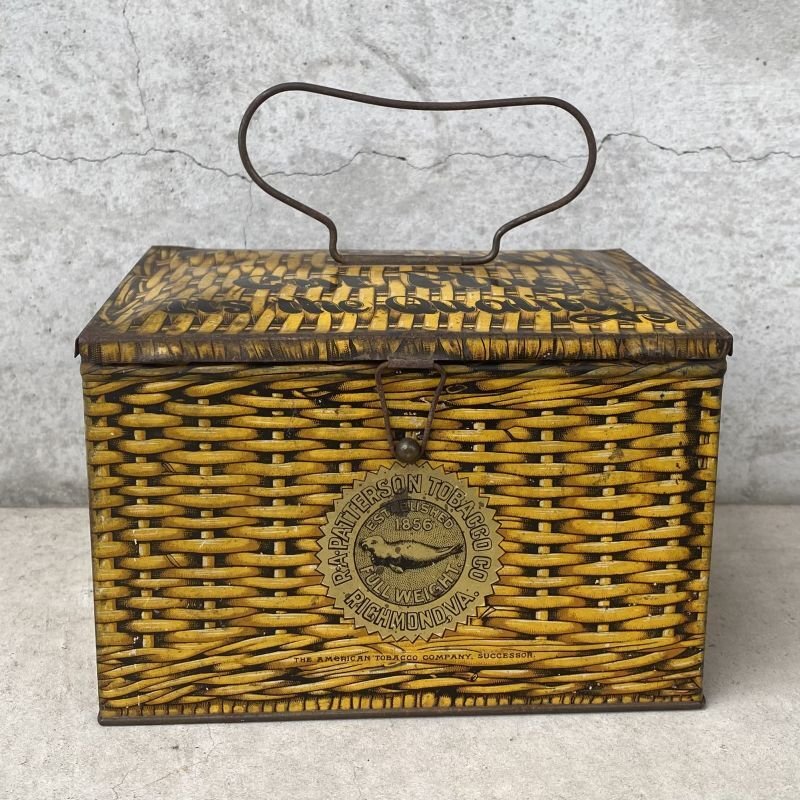 画像2: VINTAGE ANTIQUE PATTERSON'S SEAL TOBACCO TIN CAN ヴィンテージ アンティーク 煙草 ティン 缶 アメリカ / アドバタイジング たばこ入れ 小物入れ 収納 雑貨 USA (2)