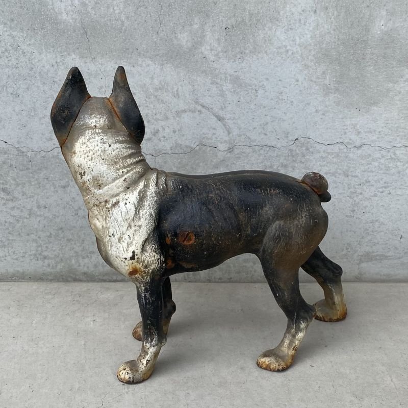 画像2: VINTAGE ANTIQUE BOSTON TERRIER DOOR STOPPER ヴィンテージ アンティーク ボストンテリア ドアストッパー / コレクタブル オブジェ キャストアイアン 鋳物 置物 犬 店舗什器 アメリカ (1)