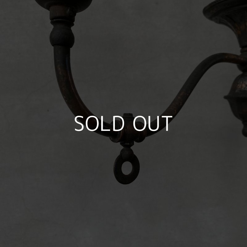 画像4: VINTAGE ANTIQUE LIGHT LAMP JAPANNED ヴィンテージ アンティーク シャンデリア 吊り下げライト ジャパンド アメリカ / 2灯 ペンダントライト ジャパンカラー 天井照明 USA  