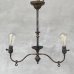 画像1: VINTAGE ANTIQUE LIGHT LAMP JAPANNED ヴィンテージ アンティーク シャンデリア 吊り下げライト ジャパンド アメリカ / 2灯 ペンダントライト ジャパンカラー 天井照明 USA   (1)