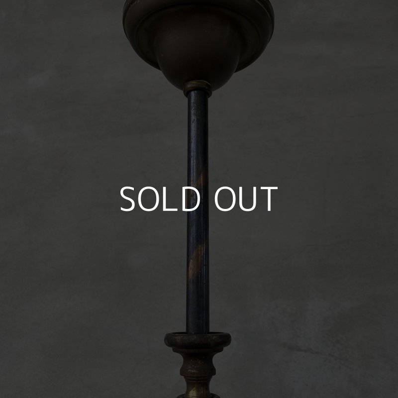 画像2: VINTAGE ANTIQUE LIGHT LAMP JAPANNED ヴィンテージ アンティーク シャンデリア 吊り下げライト ジャパンド アメリカ / 2灯 ペンダントライト ジャパンカラー 天井照明 USA  