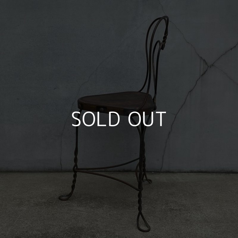 画像4: VINTAGE ANTIQUE ICE CREAM PARLOR CHAIR JAPANNED ヴィンテージ アンティーク アイスクリームパーラーチェア 椅子 アメリカ / インダストリアル ジャパンド ジャパンカラー  アイアン 木製 家具 店舗 什器 USA