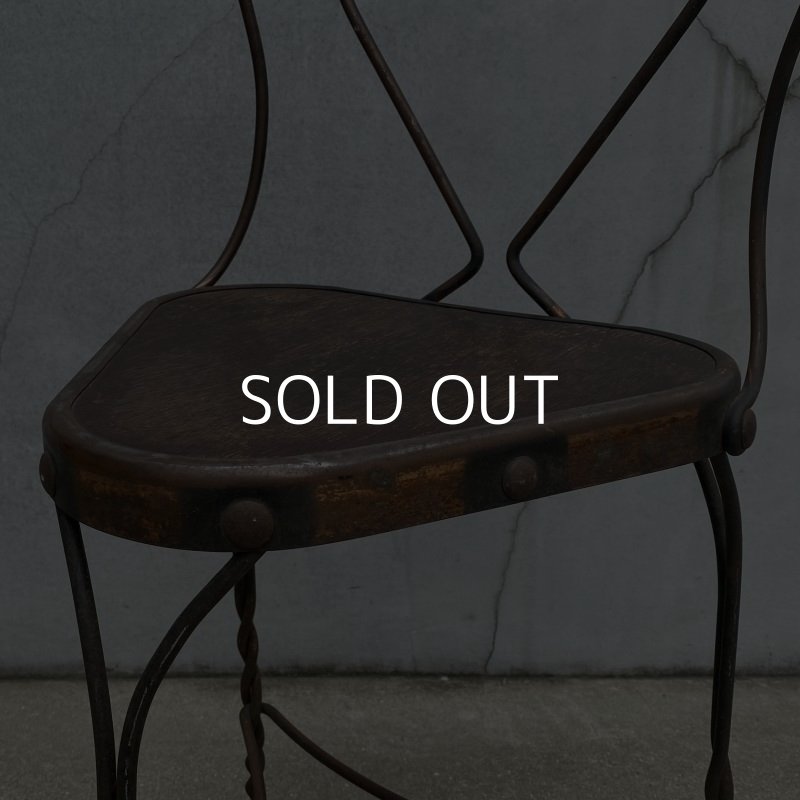 画像8: VINTAGE ANTIQUE ICE CREAM PARLOR CHAIR JAPANNED ヴィンテージ アンティーク アイスクリームパーラーチェア 椅子 アメリカ / インダストリアル ジャパンド ジャパンカラー  アイアン 木製 家具 店舗 什器 USA