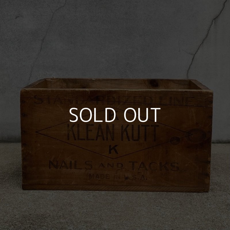 画像4: VINTAGE ANTIQUE WOODEN BOX CRATE KLEAN KUTT ヴィンテージ アンティーク ウッドボックス 木箱 / インダストリアル ケース ガレージ ディスプレイ 収納 靴 店舗什器 アメリカ USA