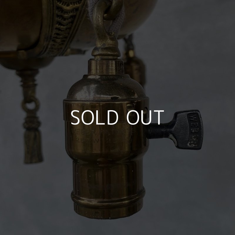 画像6: VINTAGE ANTIQUE ヴィンテージ アンティーク シャンデリア 吊り下げライト アメリカ / 3灯 ライト ペンダントライト ブラス 真鍮 天井照明 USA  (3)