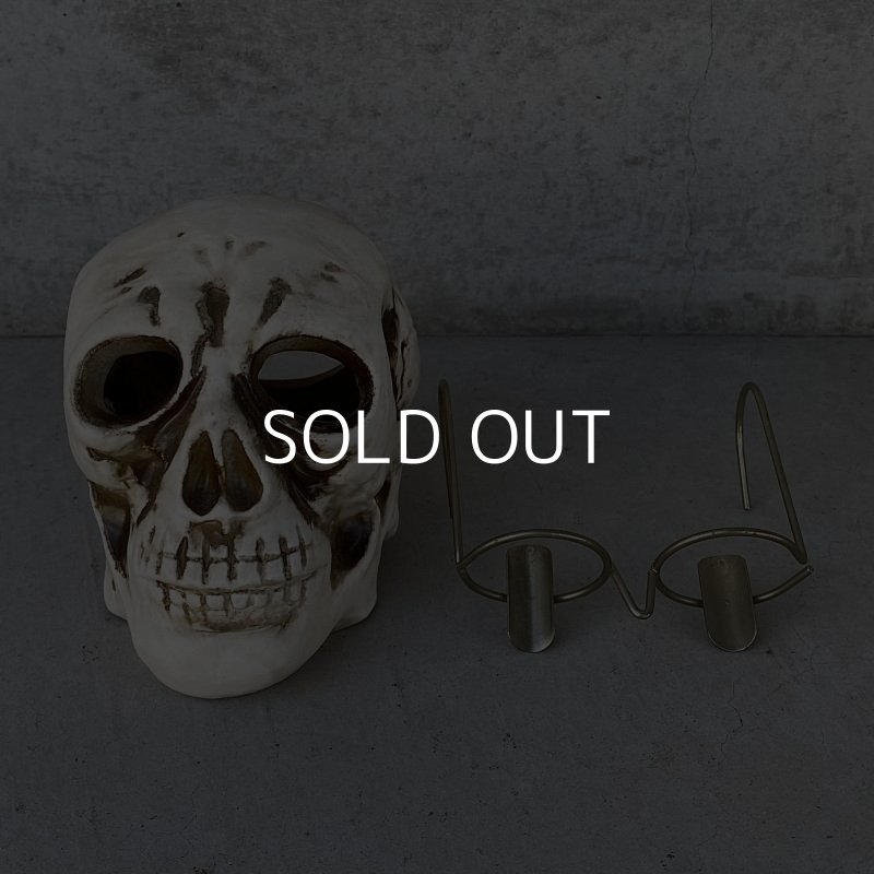 画像8: VINTAGE SKULL ASHTRAY ヴィンテージ スカル 灰皿 / 陶器 ドクロ メガネ 眼鏡 オブジェ 置物 JAPAN 日本製 (3)