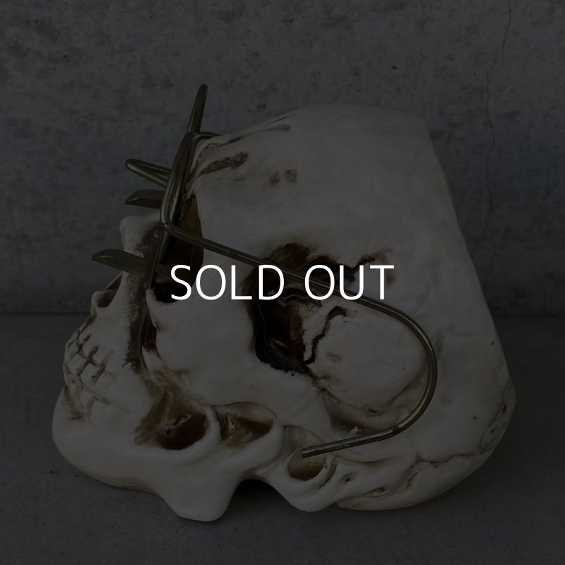 画像5: VINTAGE SKULL ASHTRAY ヴィンテージ スカル 灰皿 / 陶器 ドクロ メガネ 眼鏡 オブジェ 置物 JAPAN 日本製 (3)