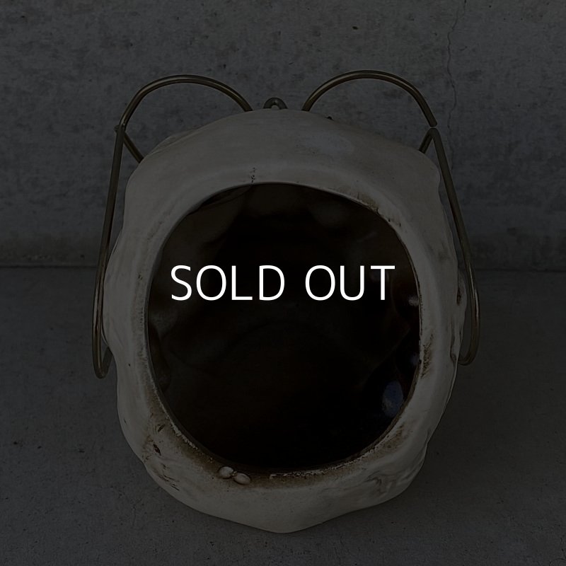 画像3: VINTAGE SKULL ASHTRAY ヴィンテージ スカル 灰皿 / 陶器 ドクロ メガネ 眼鏡 オブジェ 置物 JAPAN 日本製 (3)