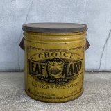 VINTAGE ANTIQUE TIN CAN LEAF LARD ヴィンテージ アンティーク ラード 缶 / アドバタイジング オイル インダストリアル ガレージ ディスプレイ 収納 店舗什器 アメリカ