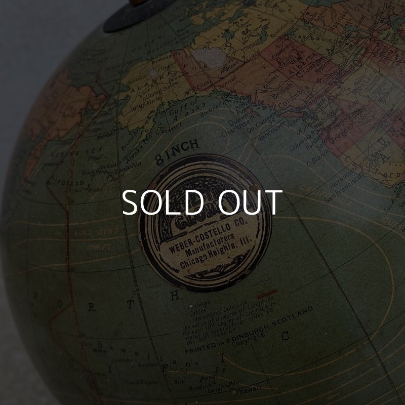 画像6: VINTAGE ANTIQUE GLOBE JAPANED WEBER COSTELLO CO. ヴィンテージ アンティーク 地球儀 ジャパンカラー / コレクタブル ディスプレイ インテリア 店舗什器 8INCH アメリカ USA