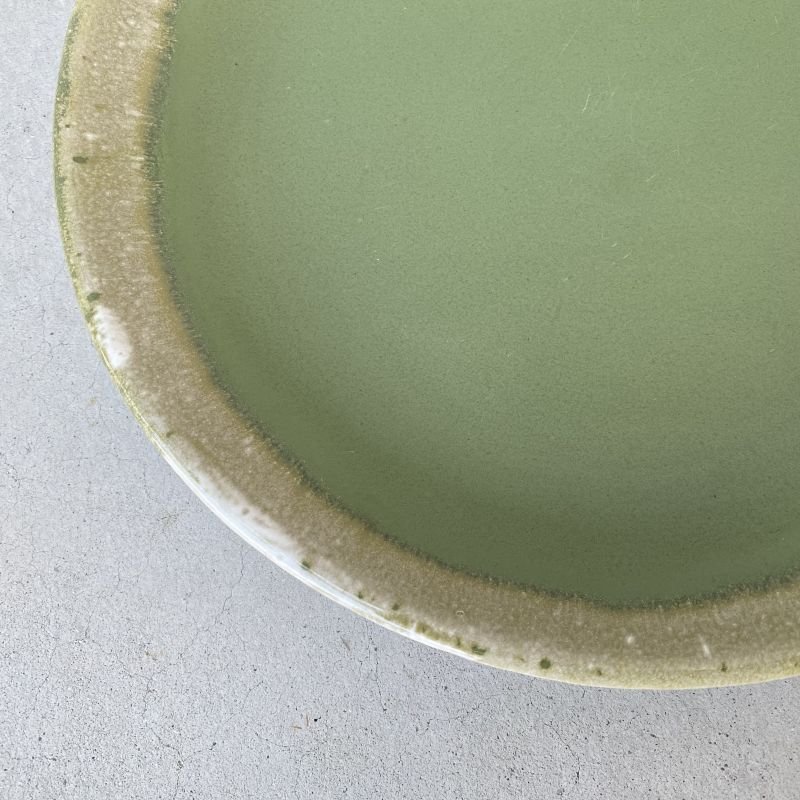 画像4: VINTAGE ANTIQUE HULL TABLEWARE ヴィンテージ アンティーク ハル ポタリー アボカド グリーン プレート 皿 陶器 / アメリカ  トレー 食器 緑色 USA (6) 