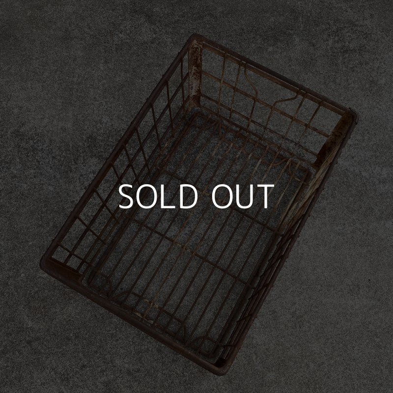 画像4: VINTAGE ANTIQUE WIRE BASKET ヴィンテージ アンティーク ワイヤーバスケット メタルボックス かご / インダストリアル ガレージ アイアン 収納 什器 ケース アメリカ USA (2)