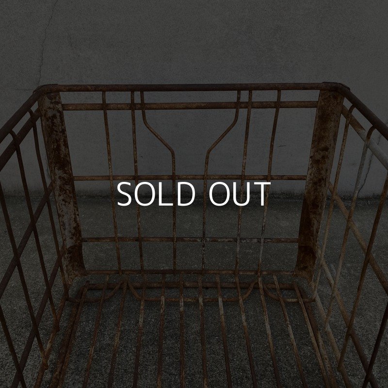 画像7: VINTAGE ANTIQUE WIRE BASKET ヴィンテージ アンティーク ワイヤーバスケット メタルボックス かご / インダストリアル ガレージ アイアン 収納 什器 ケース アメリカ USA (2)