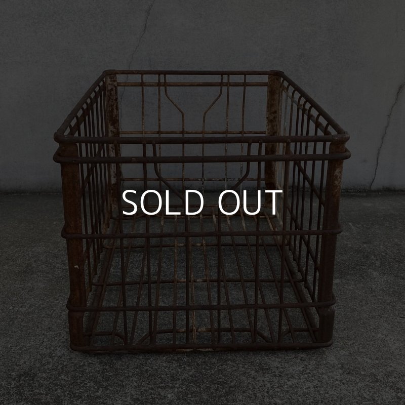 画像3: VINTAGE ANTIQUE WIRE BASKET ヴィンテージ アンティーク ワイヤーバスケット メタルボックス かご / インダストリアル ガレージ アイアン 収納 什器 ケース アメリカ USA (2)