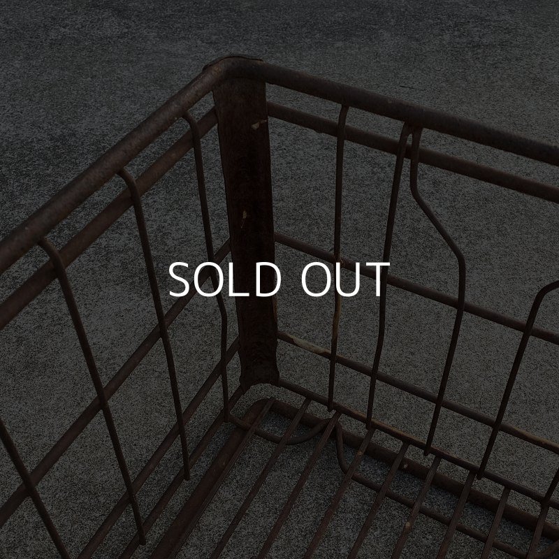 画像7: VINTAGE ANTIQUE WIRE BASKET ヴィンテージ アンティーク ワイヤーバスケット メタルボックス かご / インダストリアル ガレージ アイアン 収納 什器 ケース アメリカ USA (1)